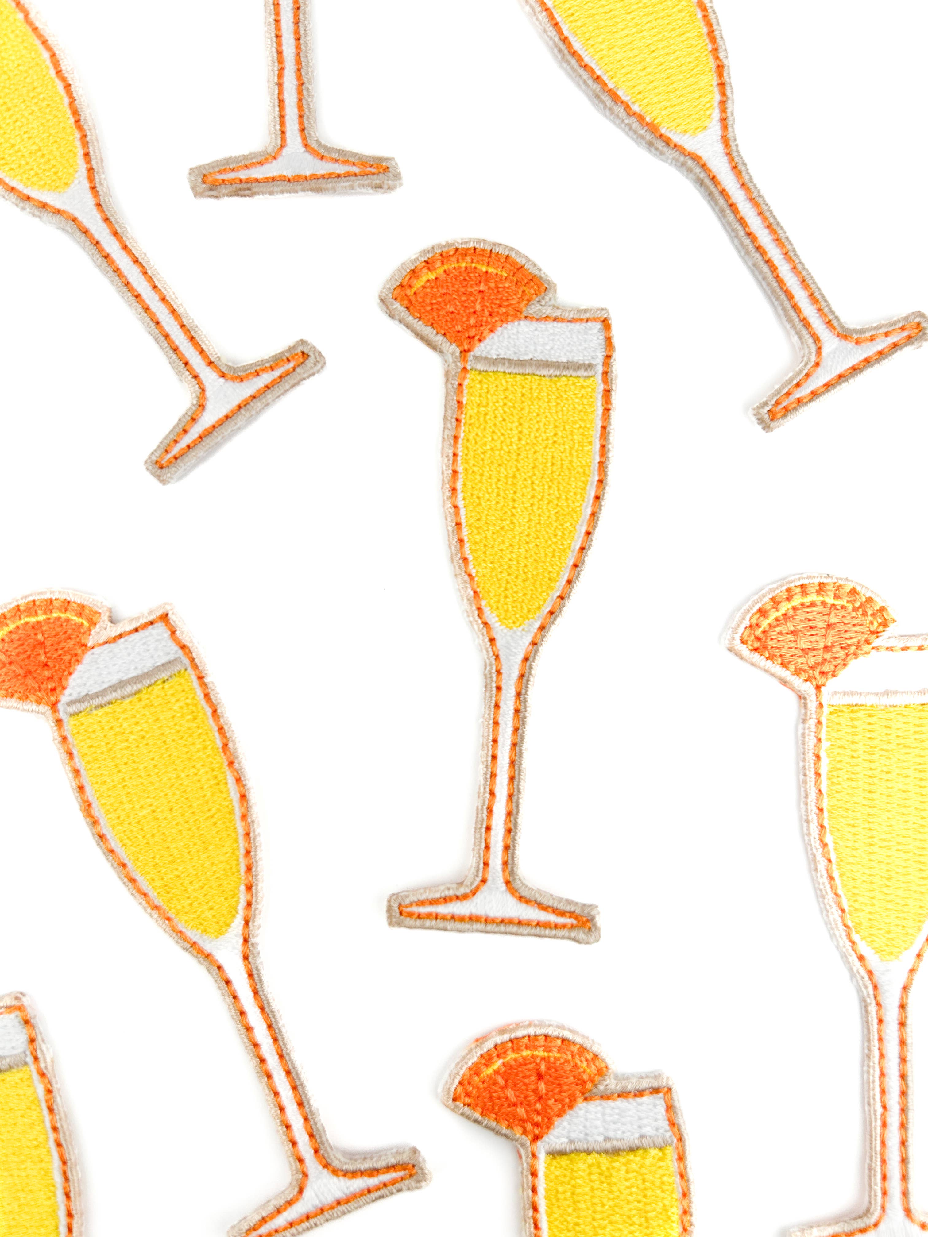 Mimosa Champagne Glass Patch | Brunch Cocktail Embroidered