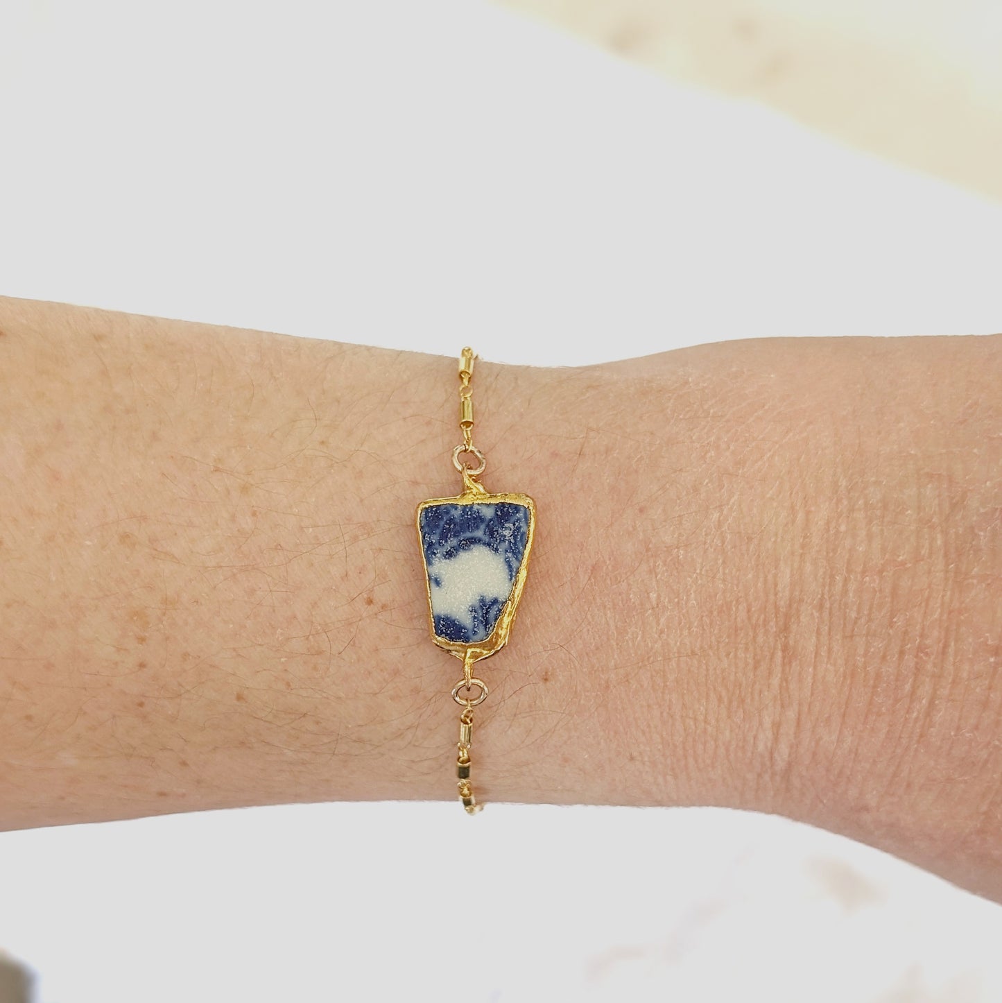 24k Gold Dipped Sea Pottery Bracelet