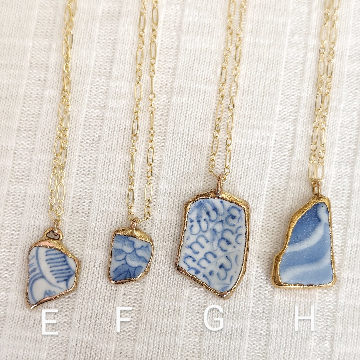 24k Gold Dipped Sea Pottery Necklace