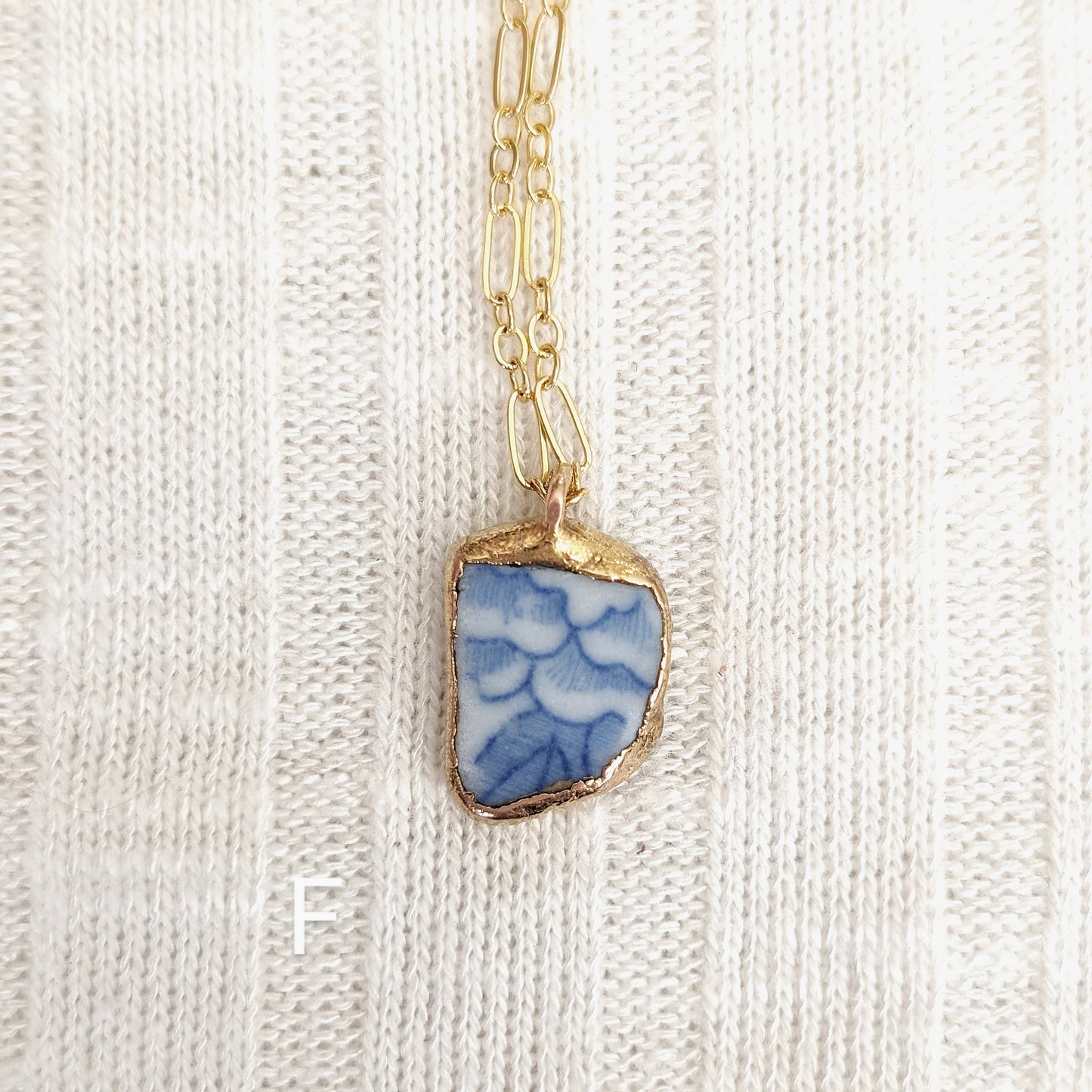 24k Gold Dipped Sea Pottery Necklace