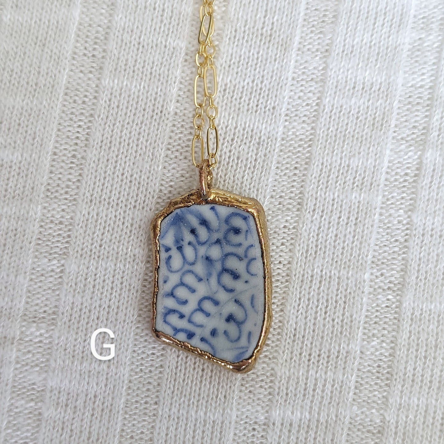 24k Gold Dipped Sea Pottery Necklace