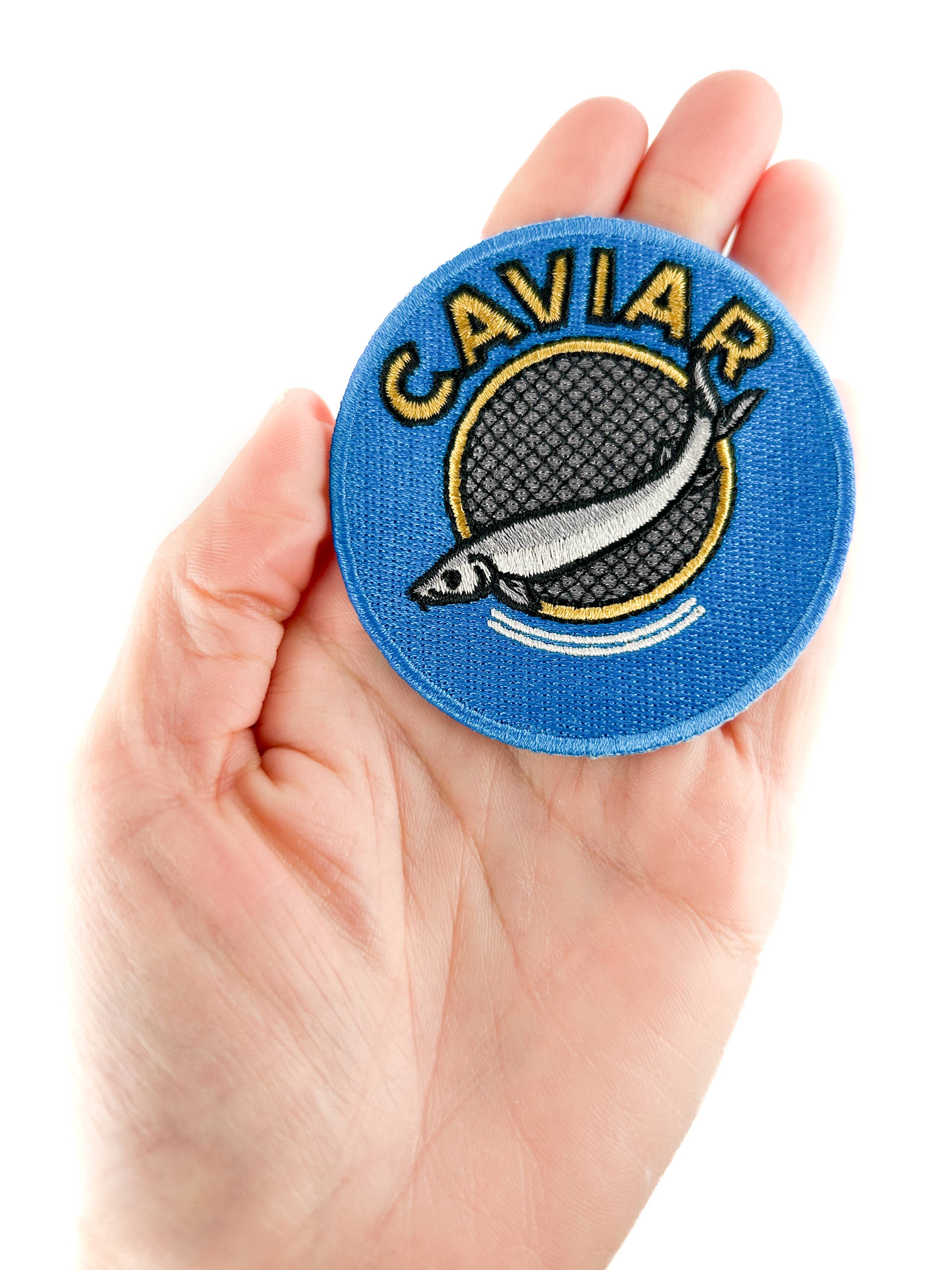 Caviar Embroidered Patch Luxe Food Patch for Jackets, Hats