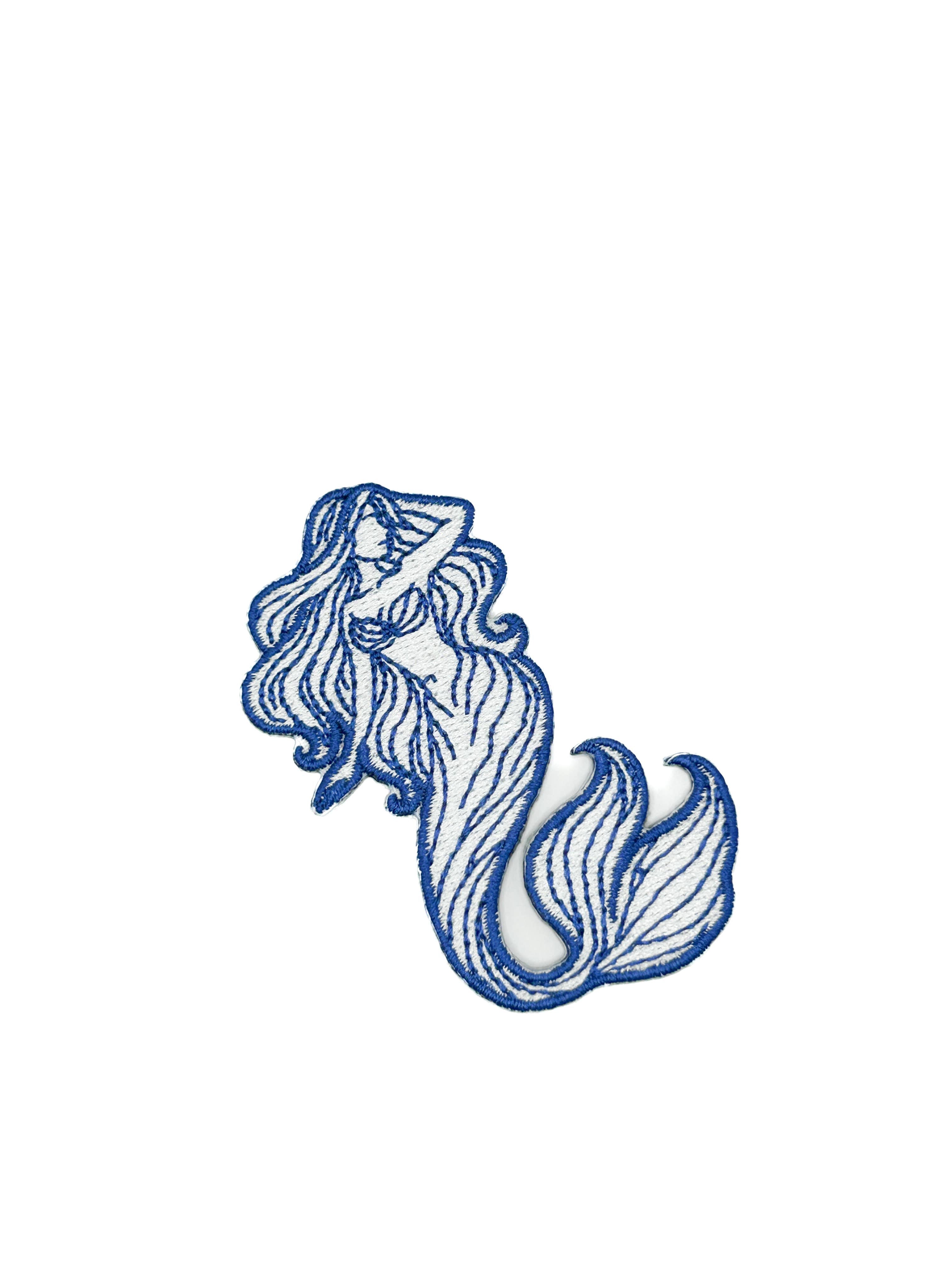 Mermaid Embroidered Patch Coastal Ocean Siren Patch Nautical