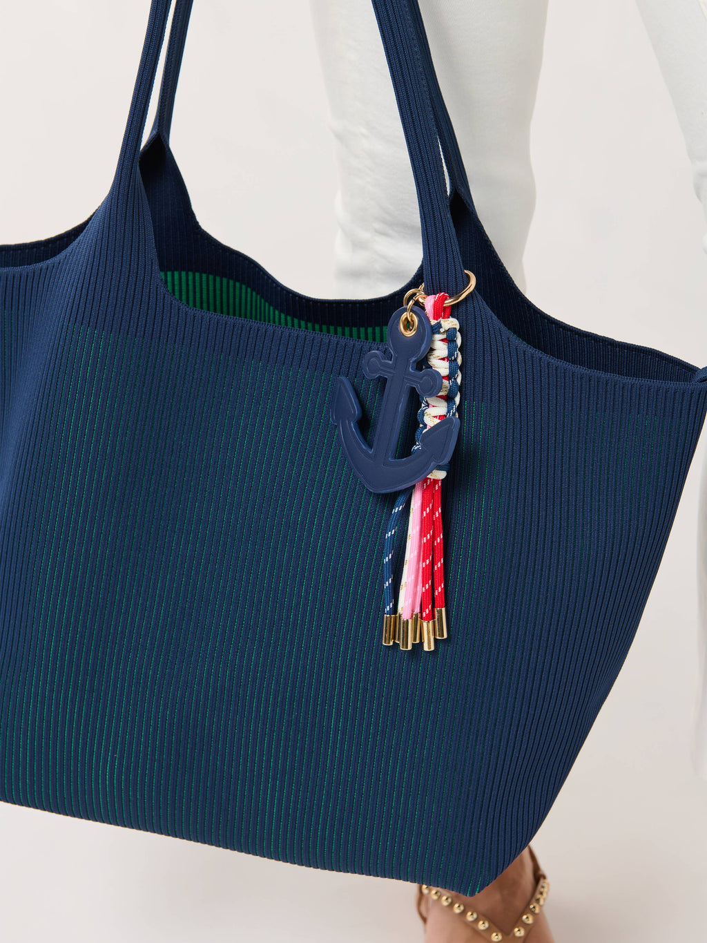ANCHOR BAG CHARM/KEY RING,NAVY