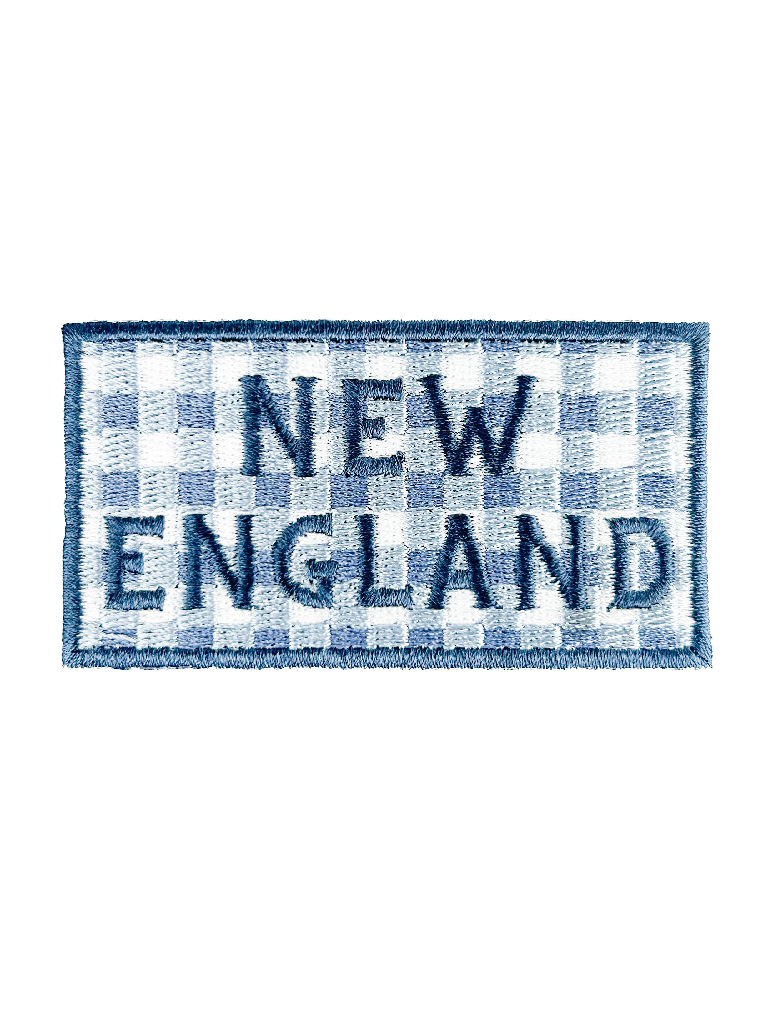 New England Patch – Blue Gingham Embroidered Iron-On