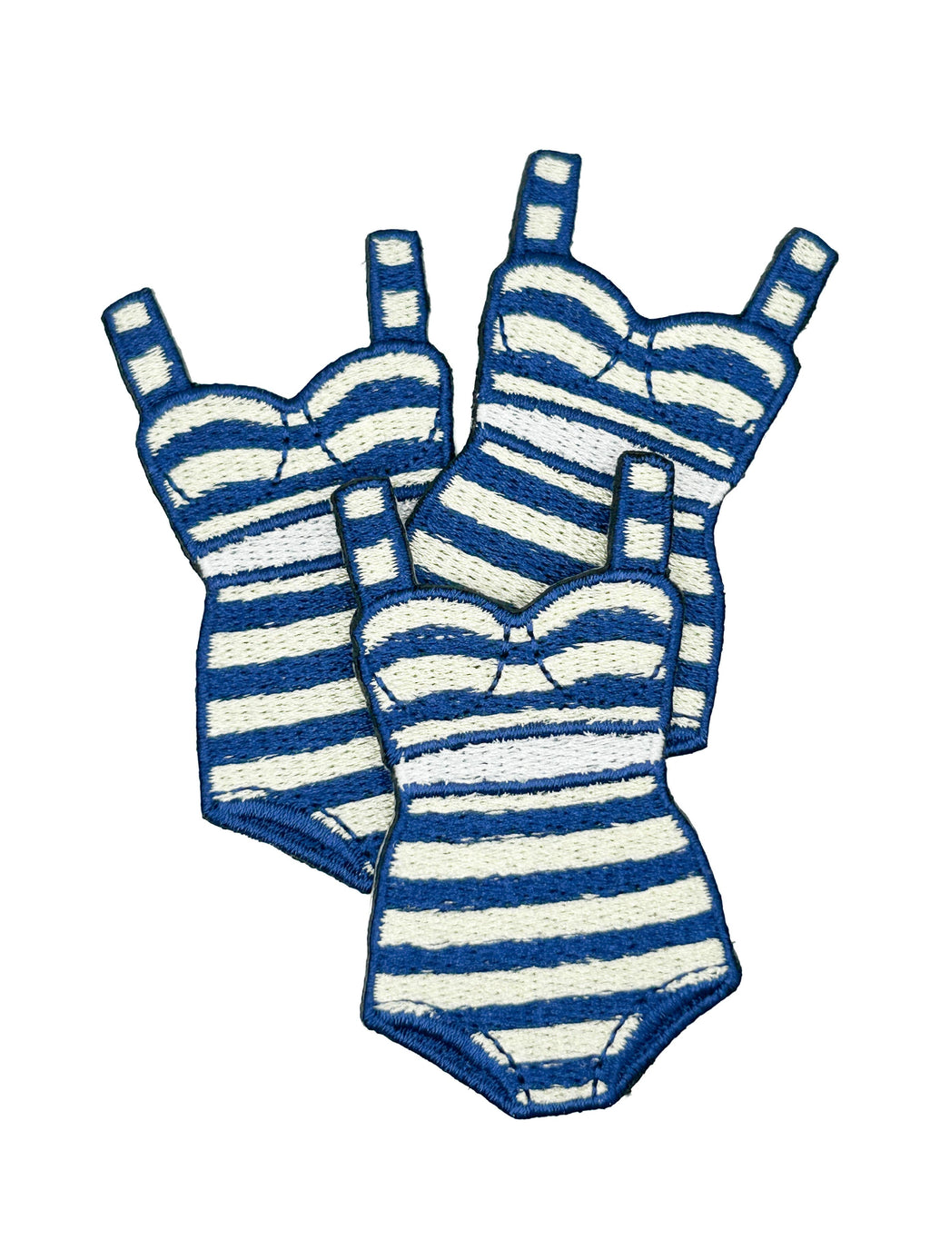 Preppy Striped Bikini Patch, Navy Cream Coastal Swimsuit