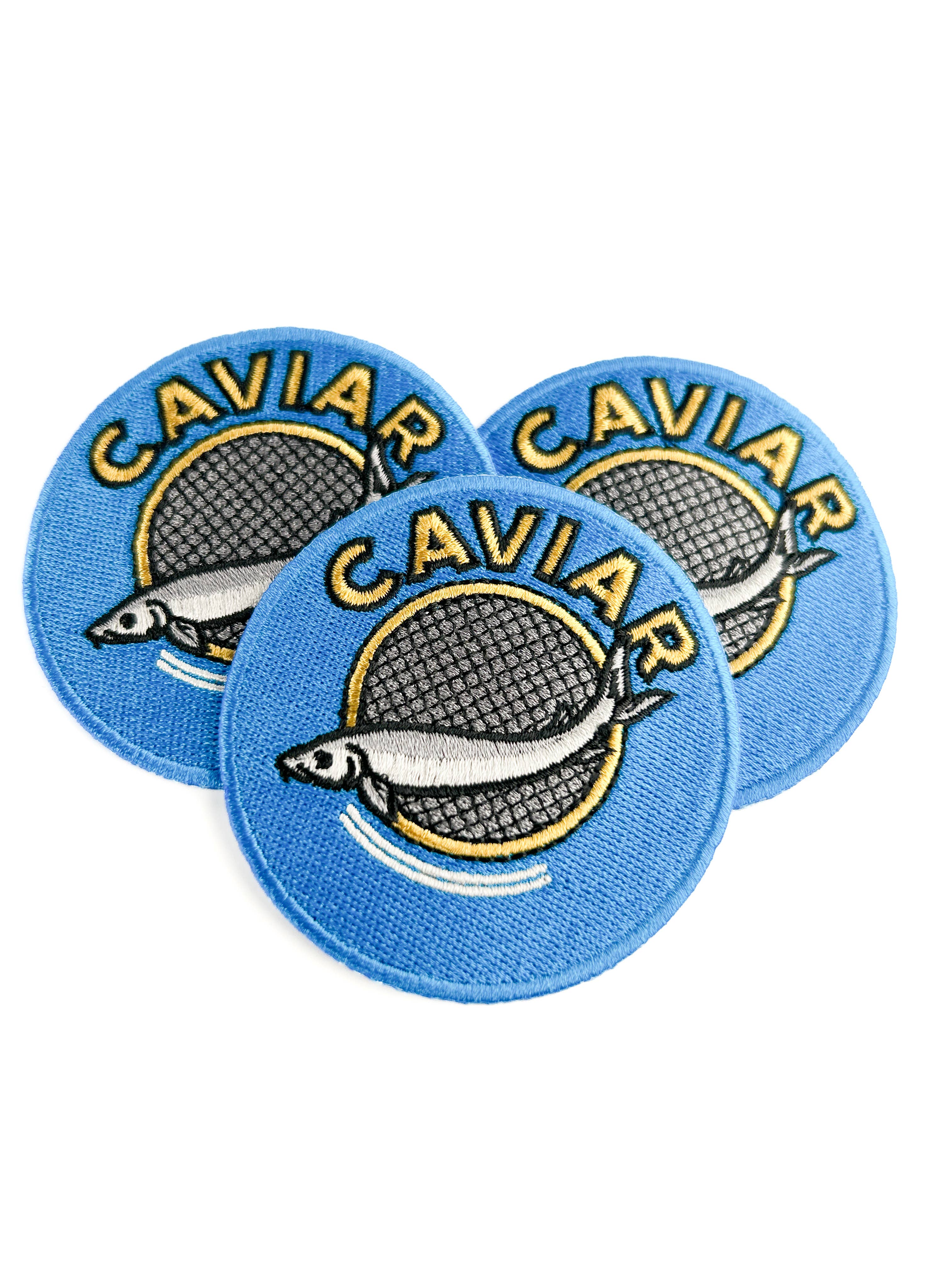 Caviar Embroidered Patch Luxe Food Patch for Jackets, Hats