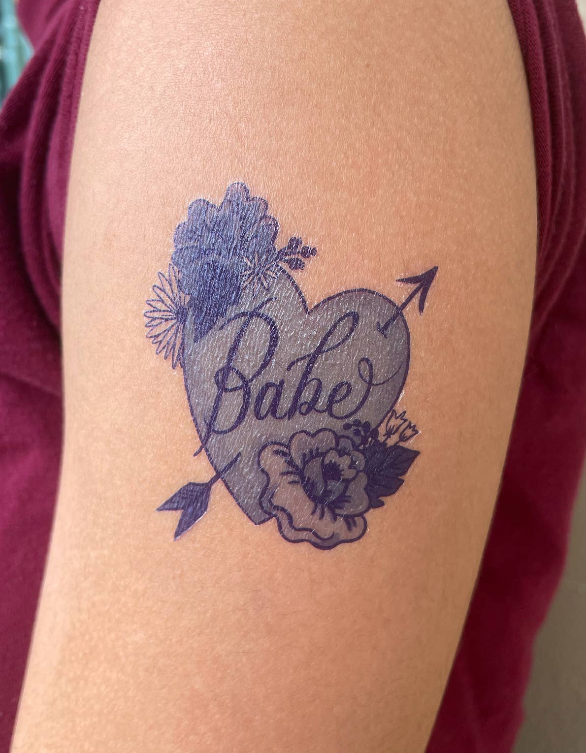 Blue Babe Temporary Tattoo