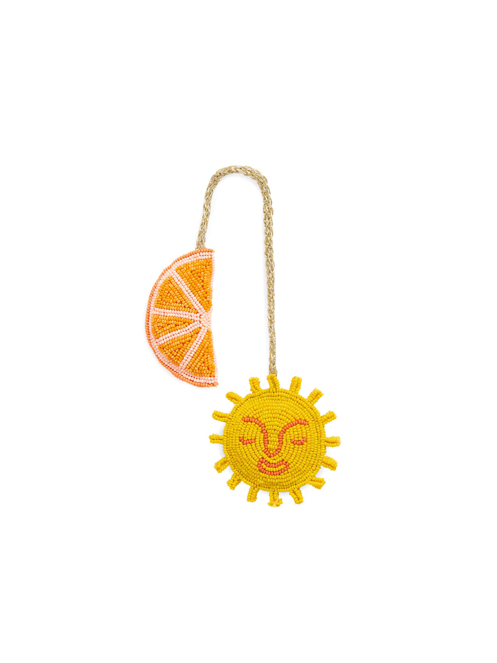 ORANGE/SUN BEADED BAG CHARM,MULTI