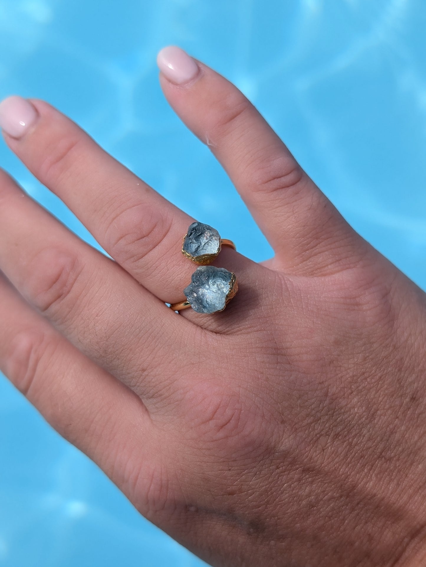 Raw Aquamarine Wrap Ring