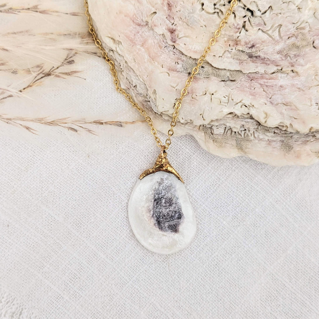 14K Gold Dipped Oyster Shell Necklace