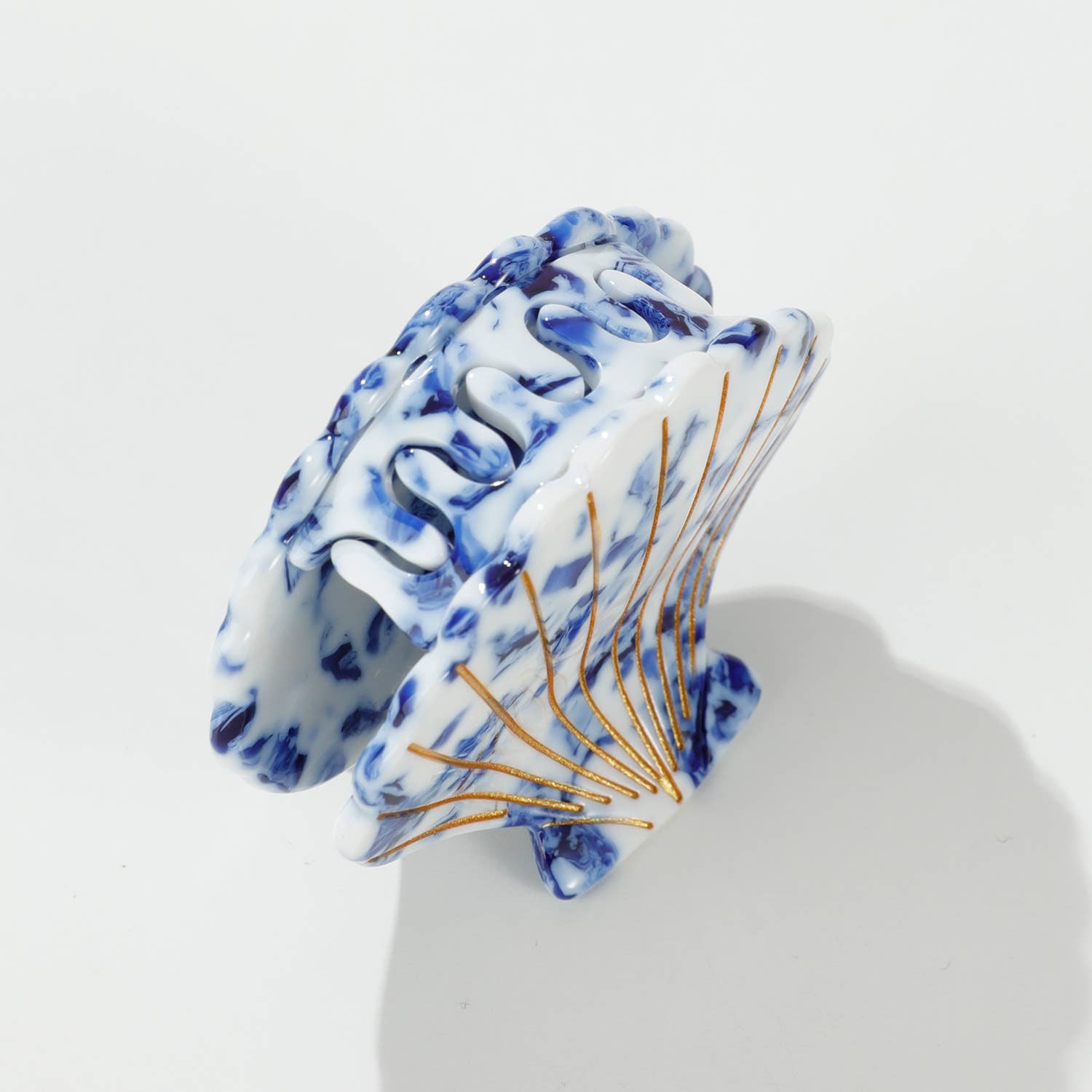 Coastal Blue Seashell Claw Clip - Small