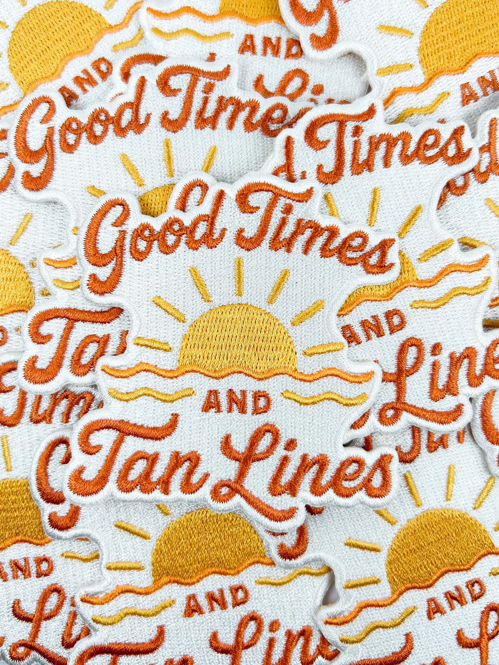 Good Times and Tan Lines Patch – Embroidered Iron On Beach