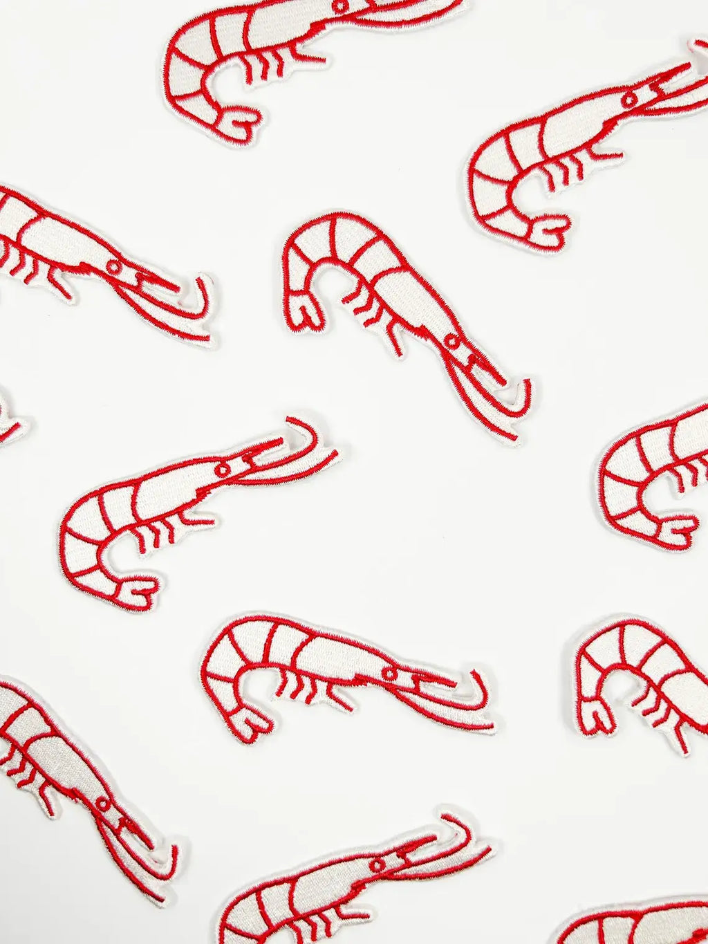 Shrimp Embroidered Iron-On Patch Seafood Lover, Ocean, Beach