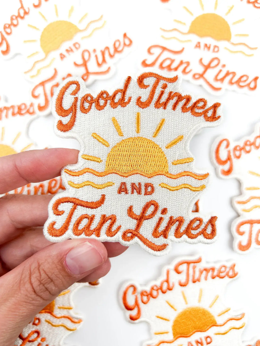 Good Times and Tan Lines Patch – Embroidered Iron On Beach