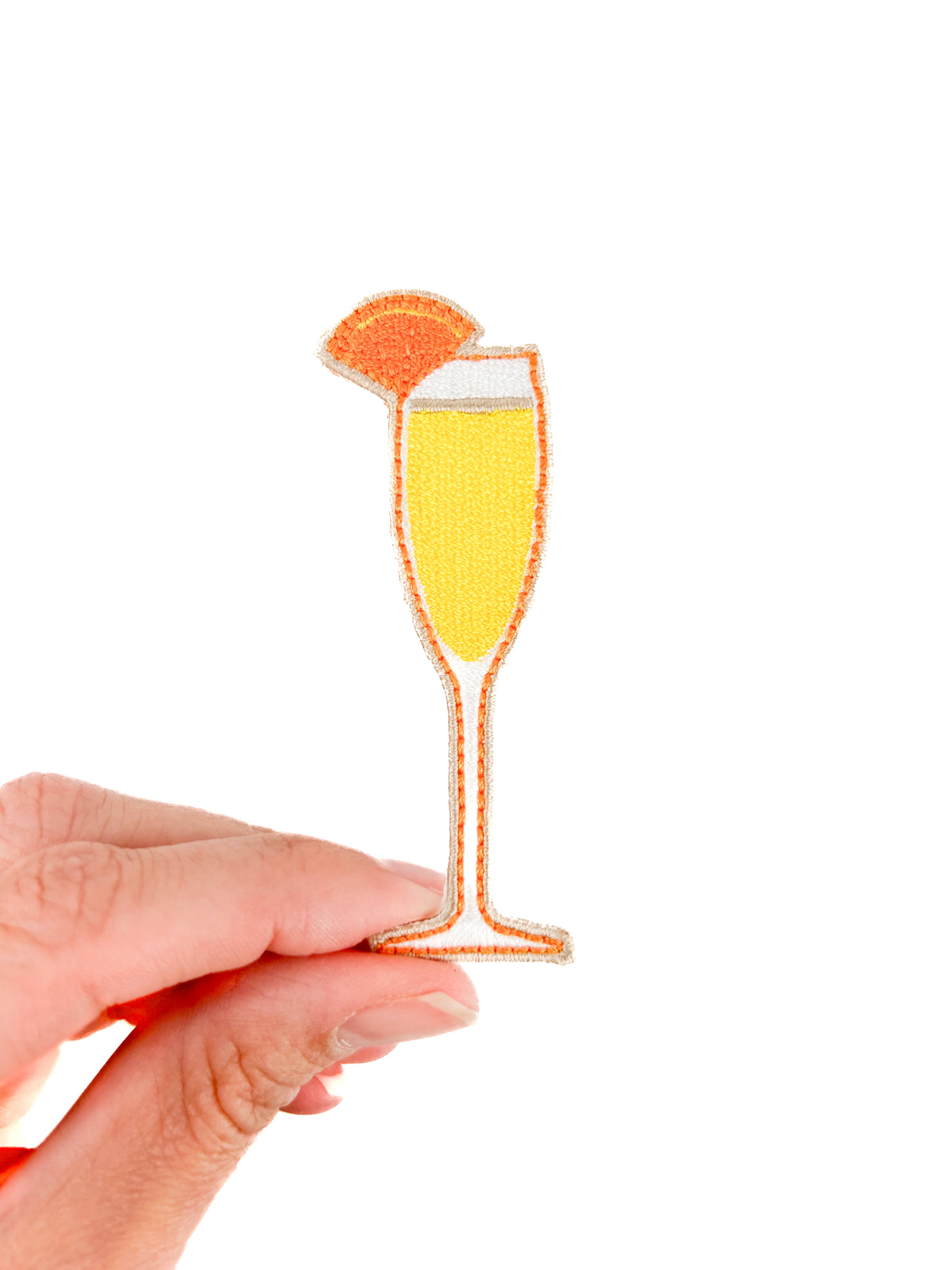 Mimosa Champagne Glass Patch | Brunch Cocktail Embroidered