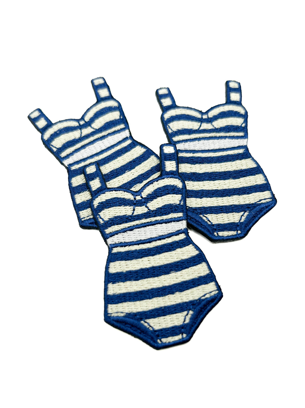 Preppy Striped Bikini Patch, Navy Cream Coastal Swimsuit