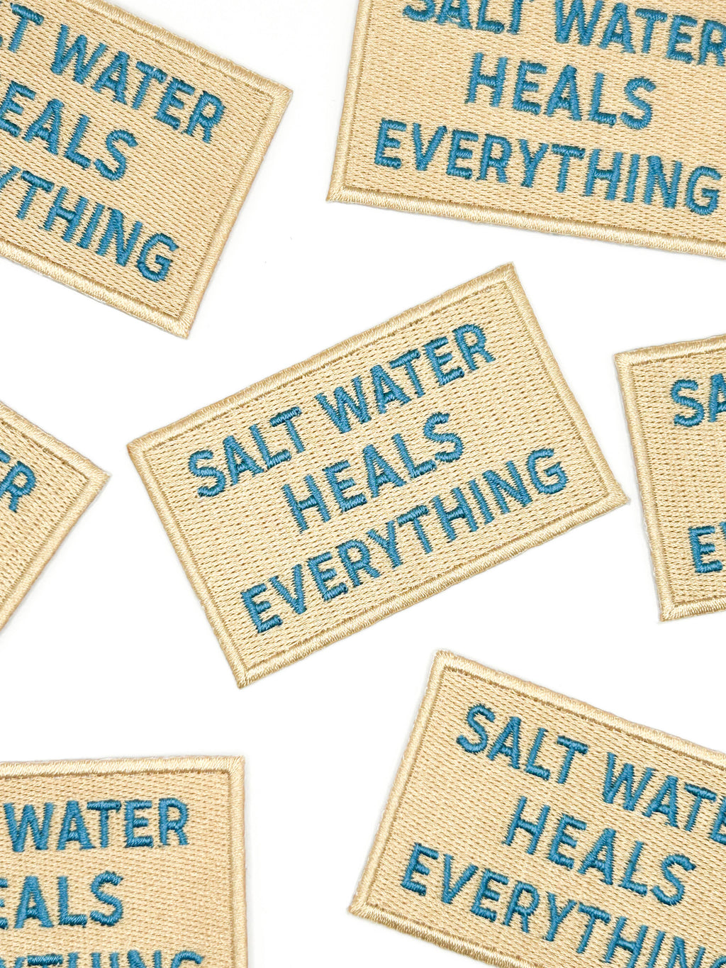 Salt Water Heals Everything Embroidered Patch Coastal Quote