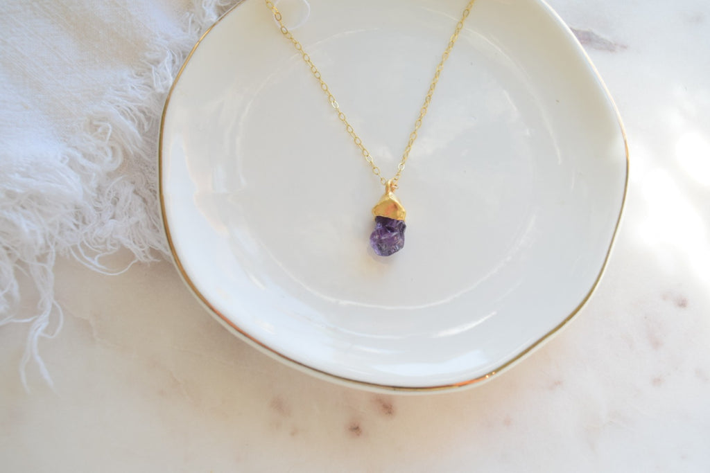 Birthstone nugget necklace
