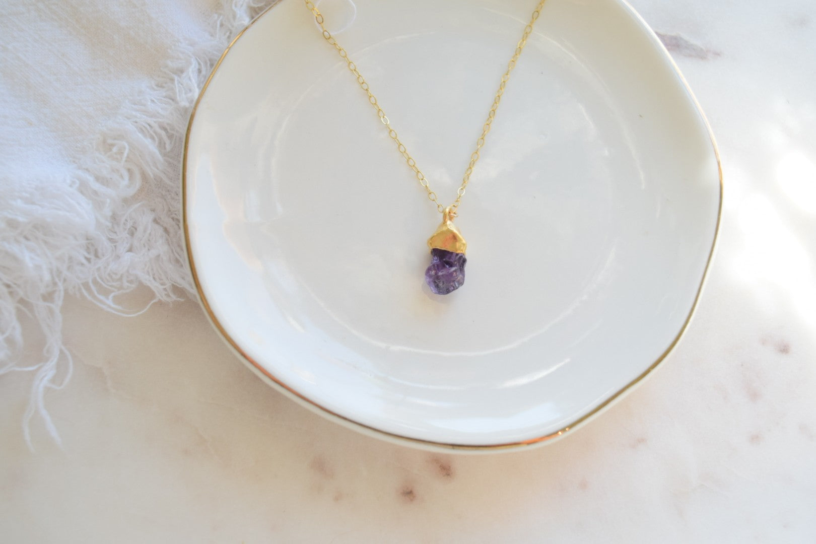 Birthstone nugget necklace