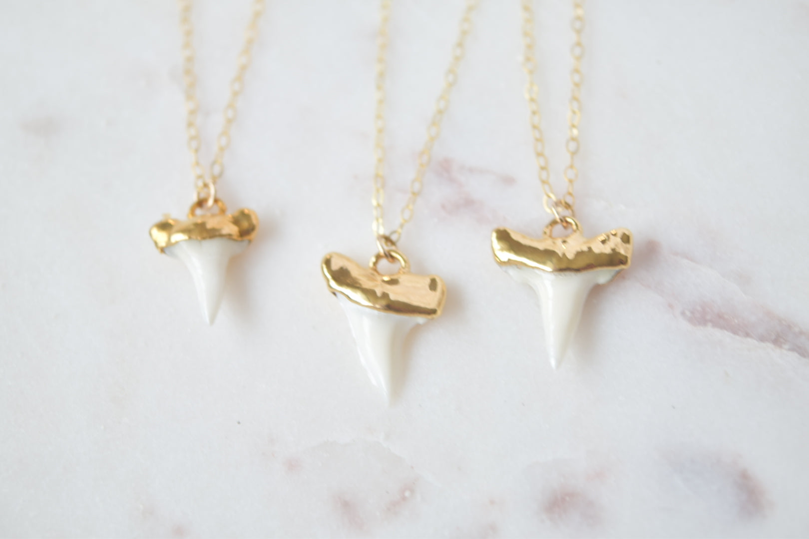 Gold Dipped Shark Tooth Necklace