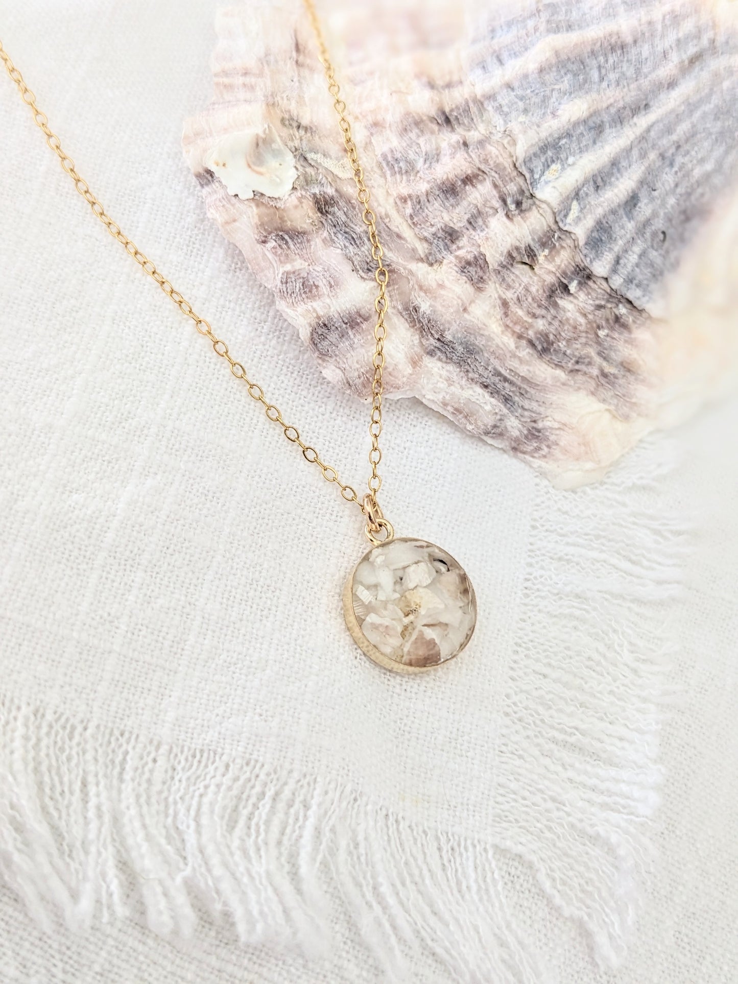 Crushed Oyster Shell Necklace