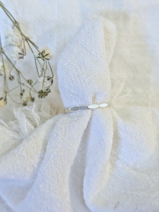 Textured Wave Stacking Ring Sterling Silver