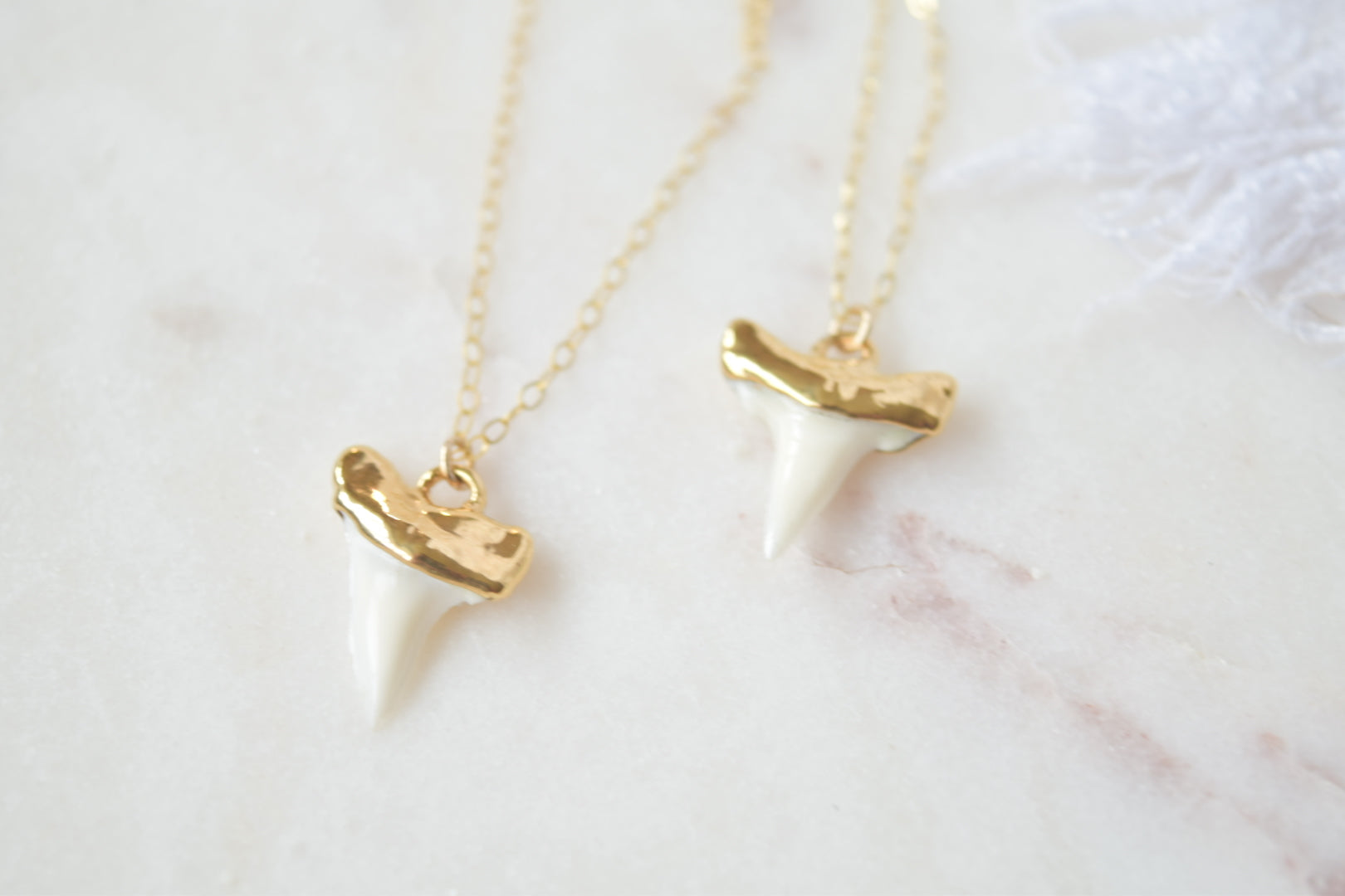 Gold Dipped Shark Tooth Necklace