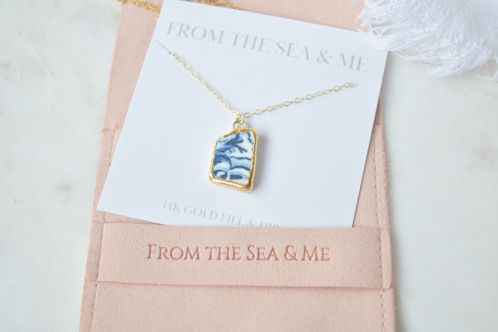 Gold Dipped Sea Pottery Necklace