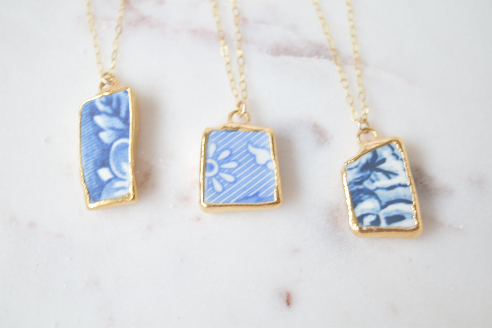 Gold Dipped Sea Pottery Necklace