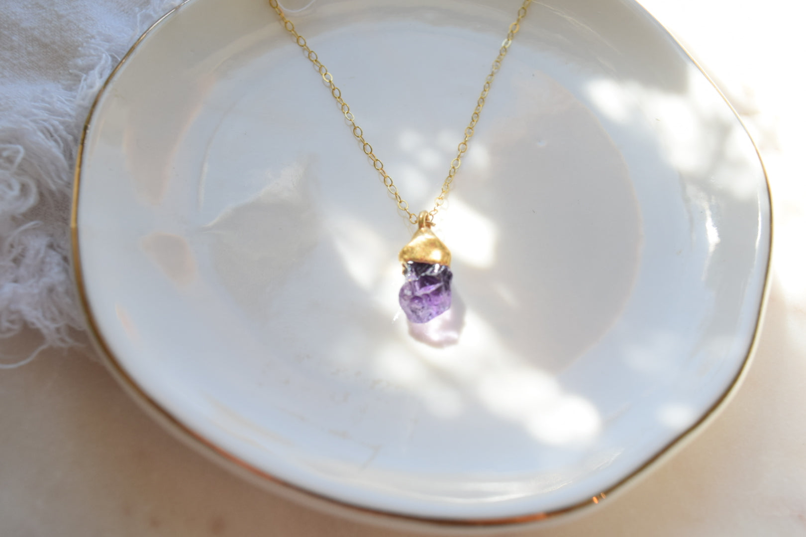 Birthstone nugget necklace