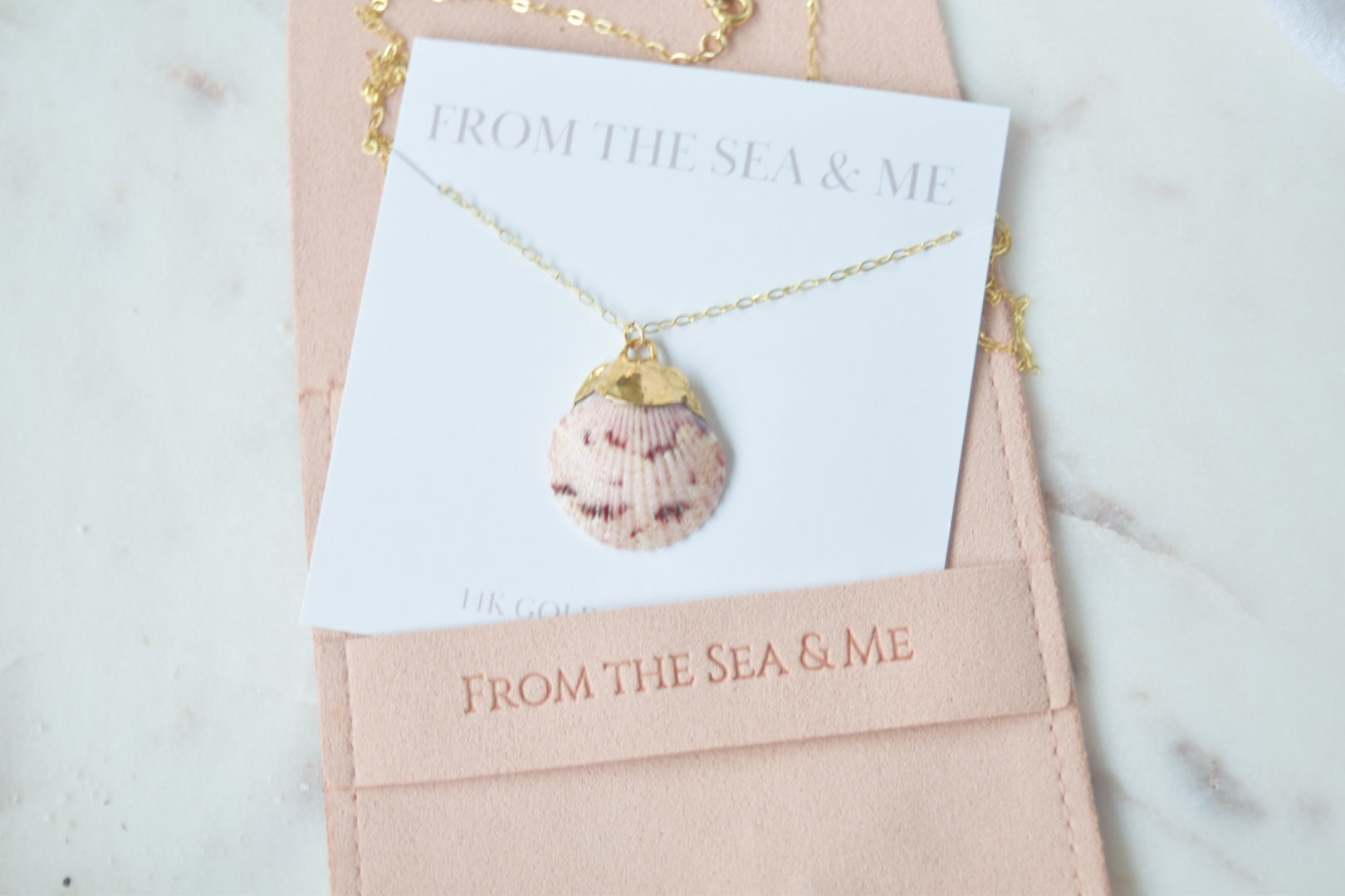 Gold Dipped Scallop Necklace