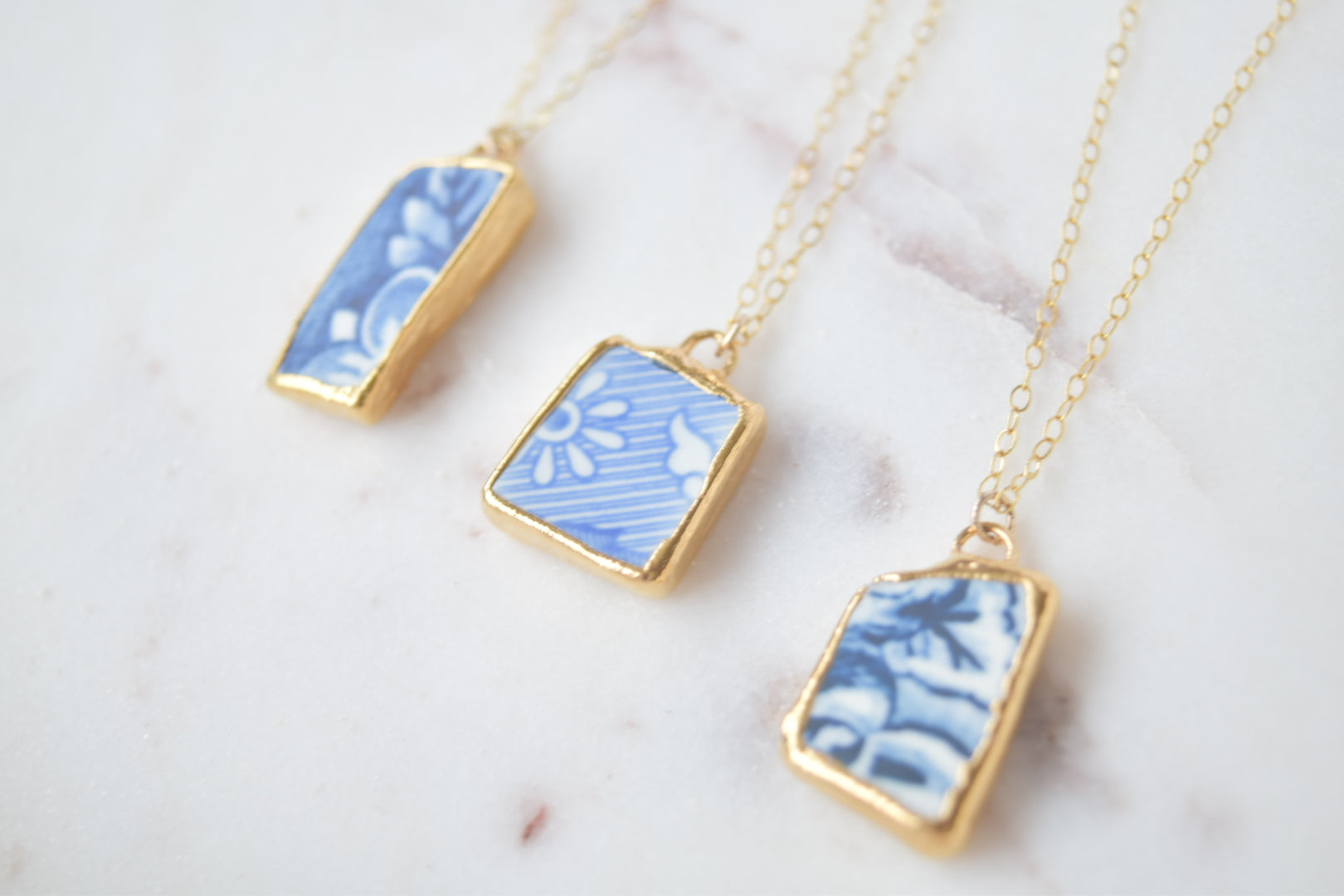 Gold Dipped Sea Pottery Necklace